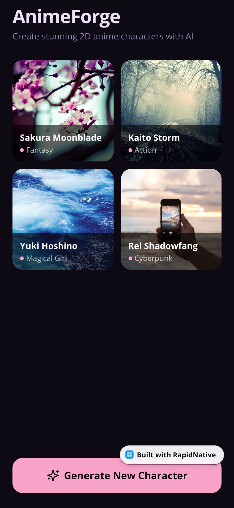 AnimeForge screen 1