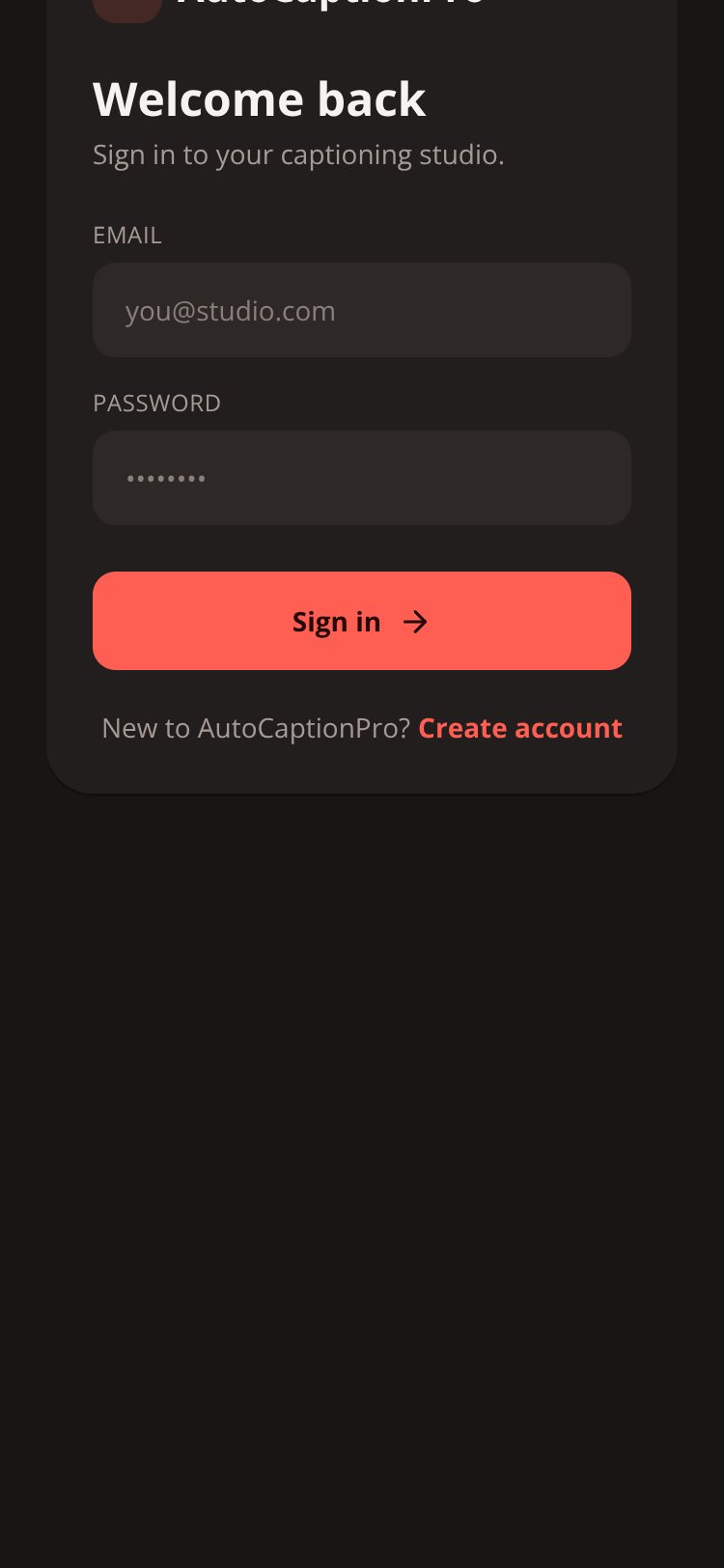 AutoCaptionPro screen 1