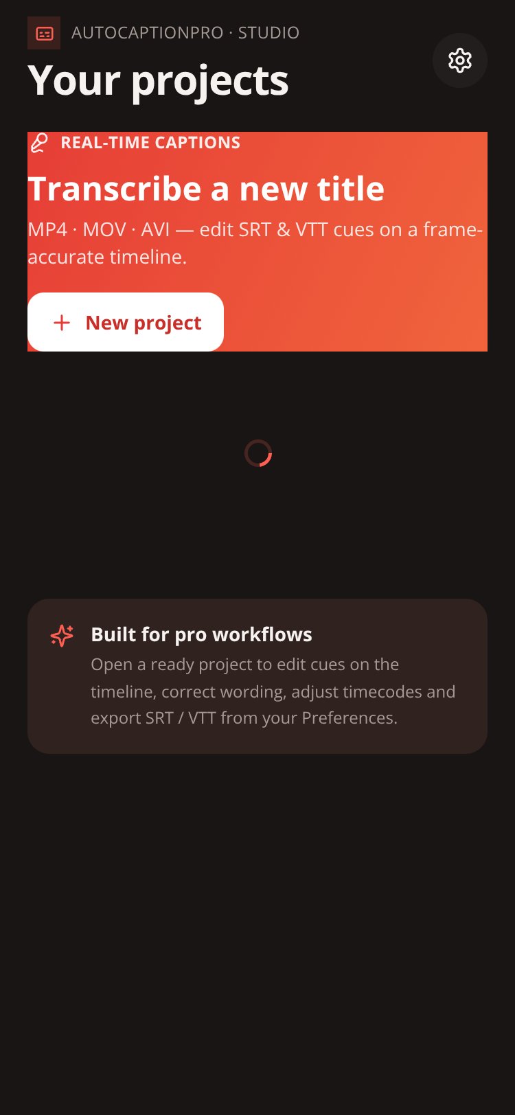 AutoCaptionPro screen 3