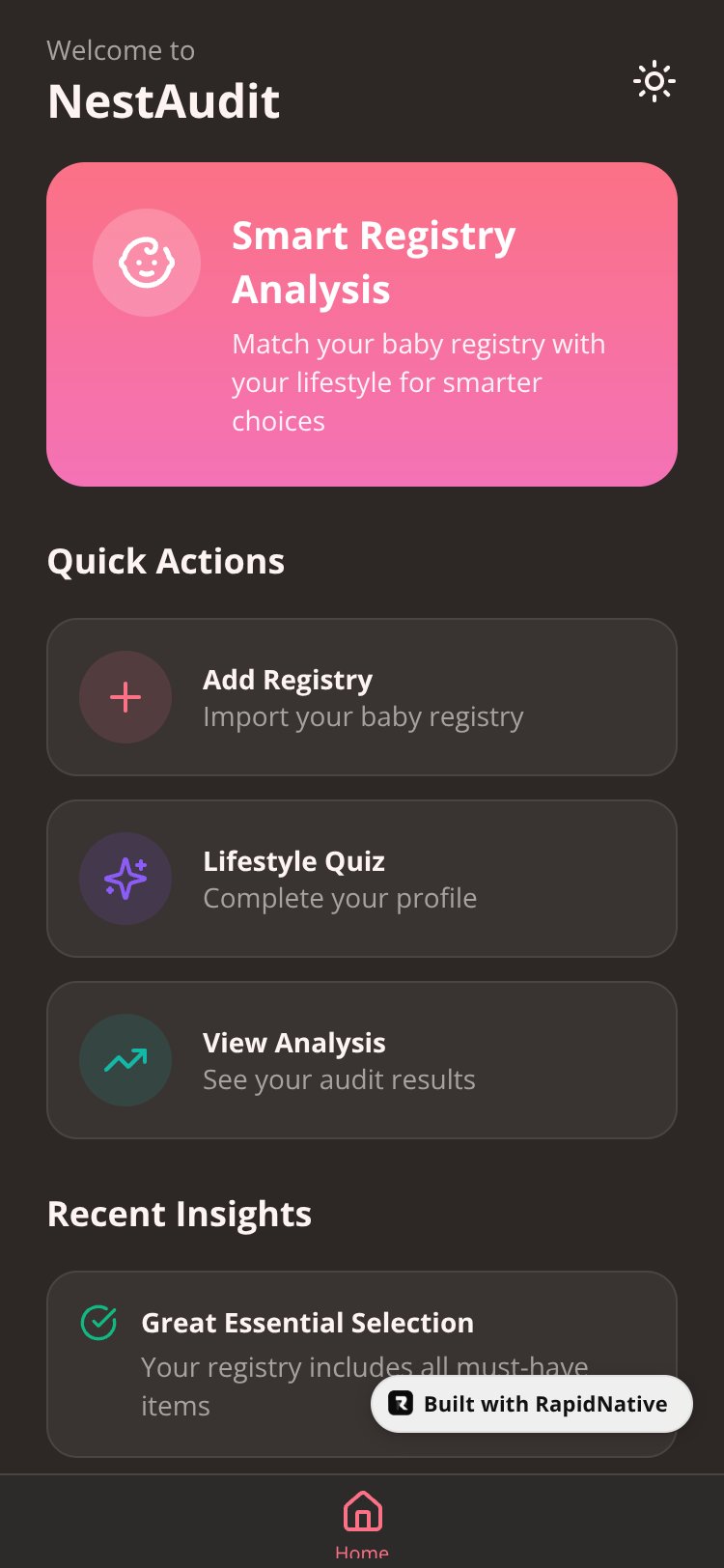 NestAudit screen 1