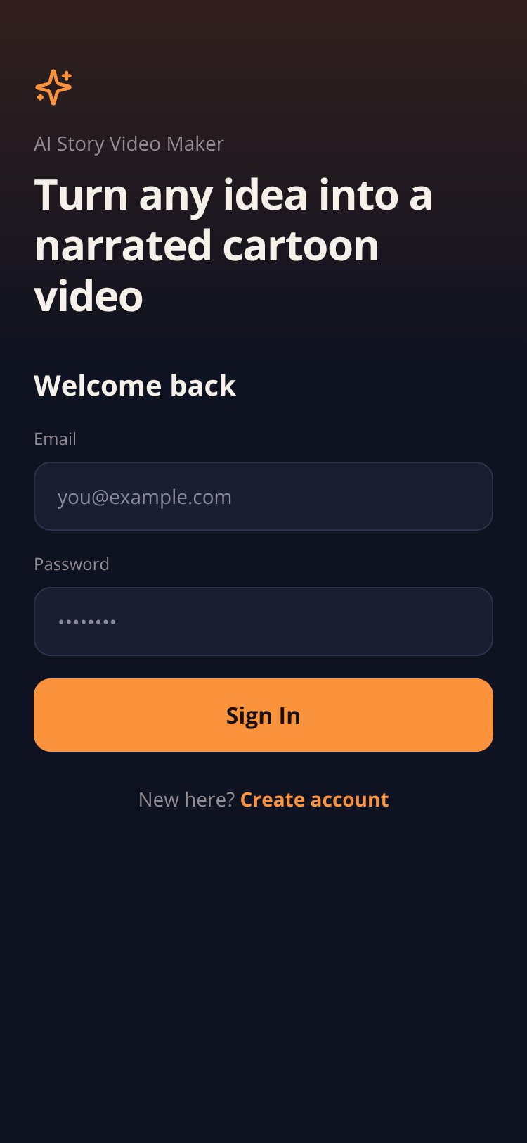 StoryForge screen 1
