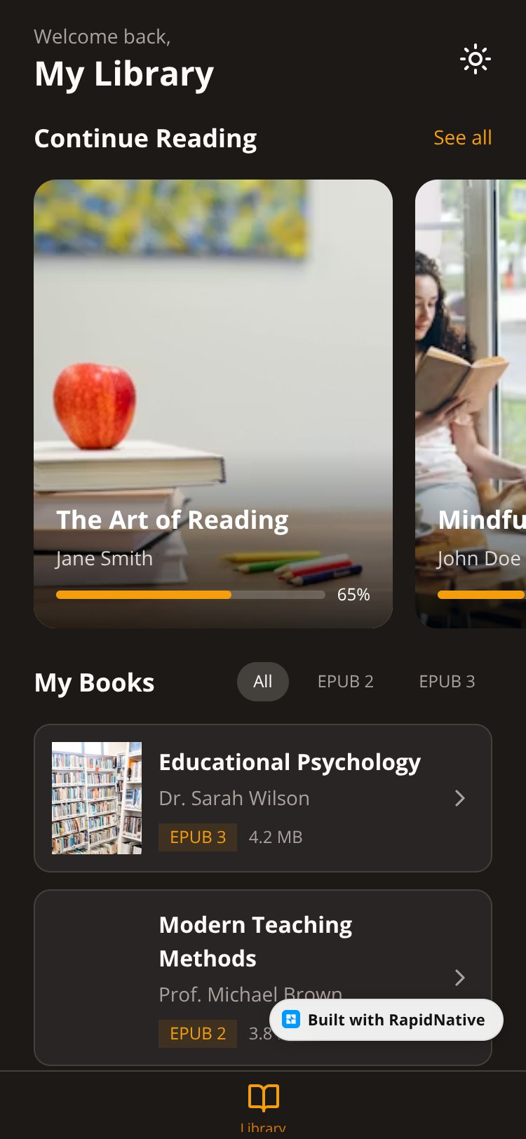 BookWorm screen 1