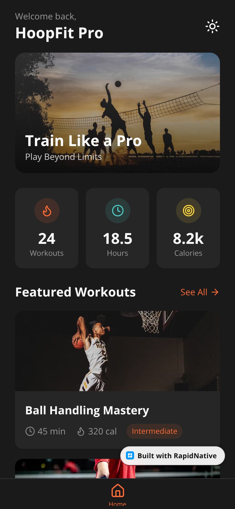 HoopFit screen 1