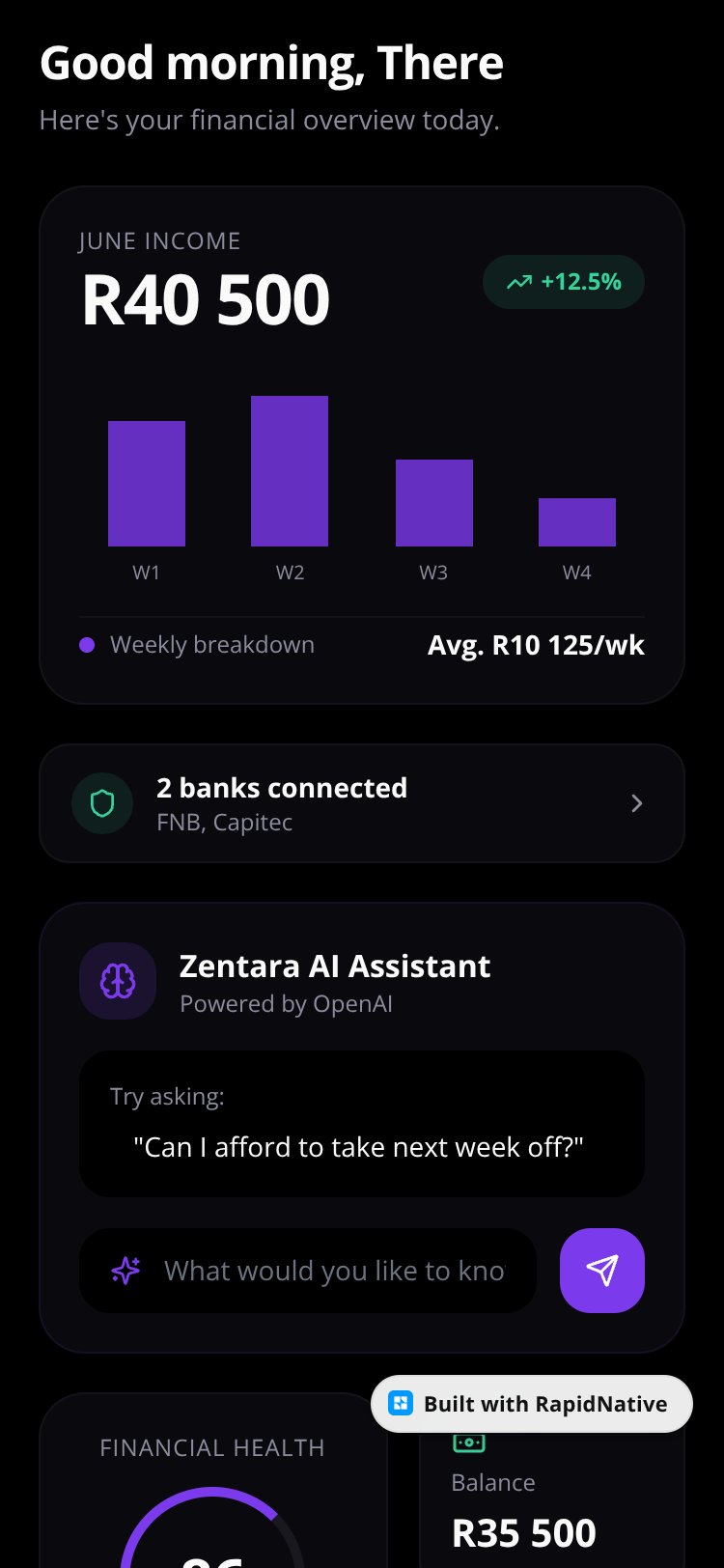 Zentara AI screen 1