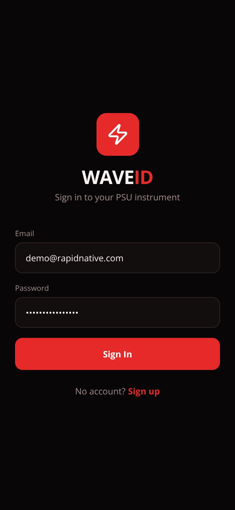 WaveID PSU screen 1