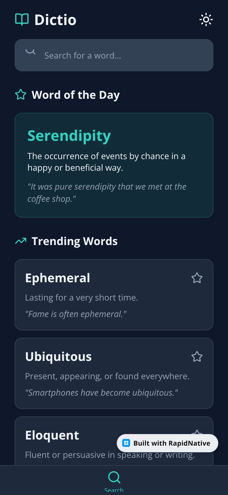 EnglishDictionary screen 1