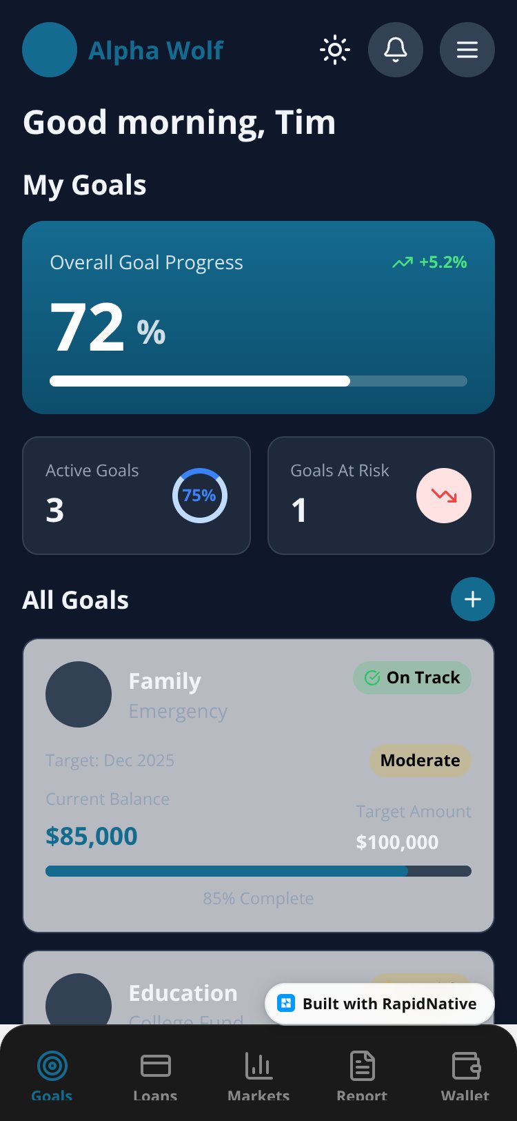 Alpha Wolf Goals screen 4