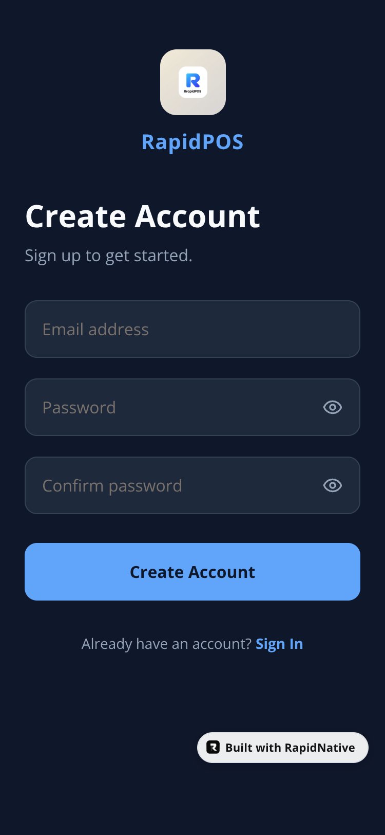 RapidPOS screen 2