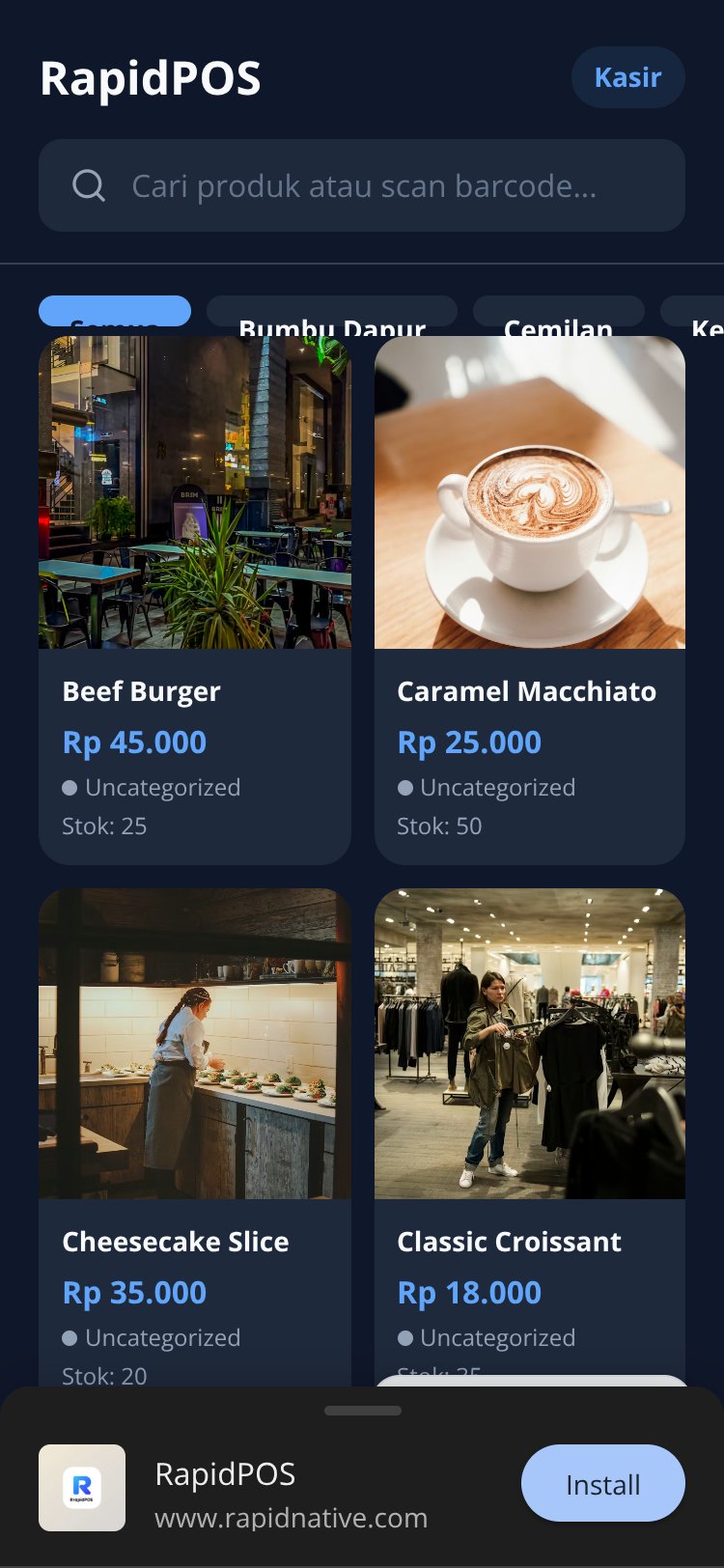 RapidPOS screen 3