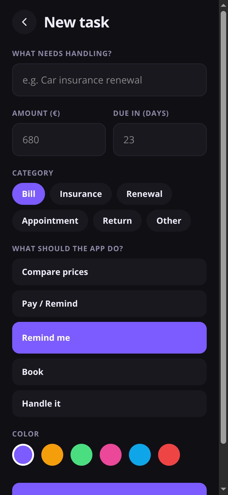 LifeAdmin screen 4