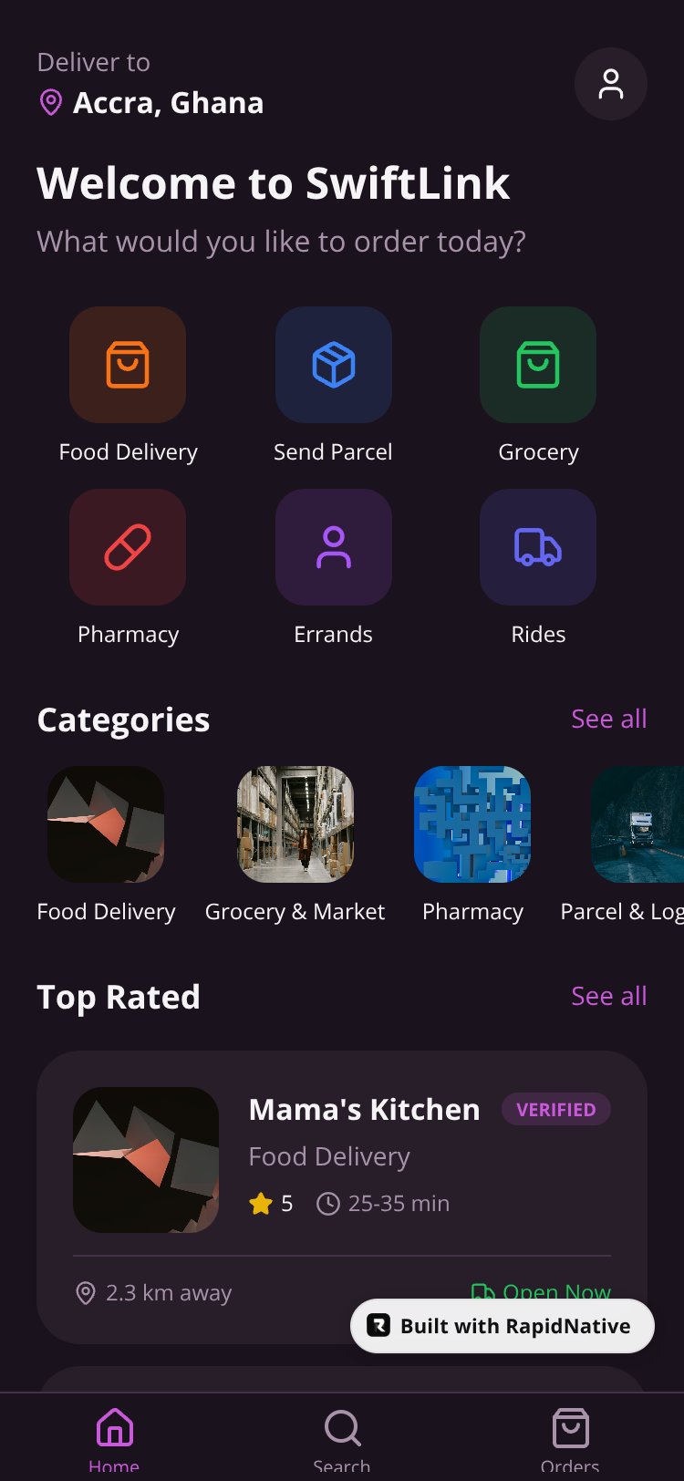 SwiftLink screen 1