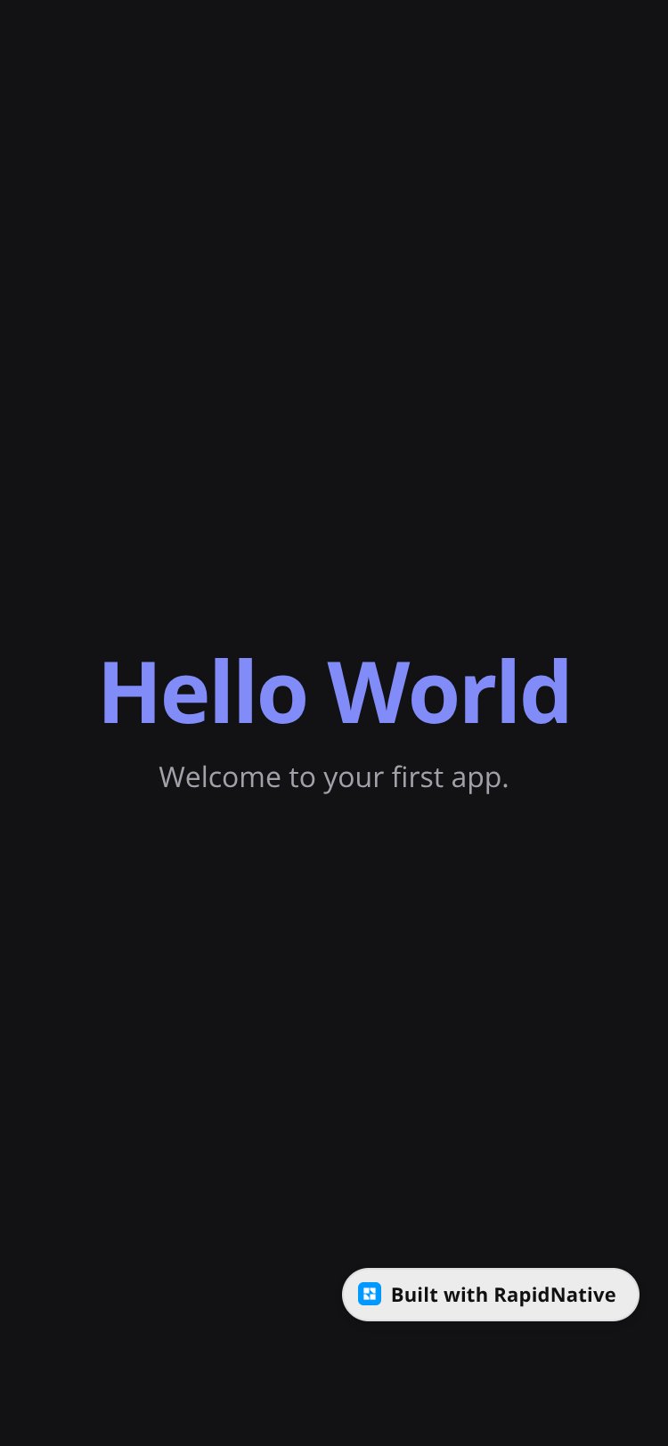 Hello World screen 1