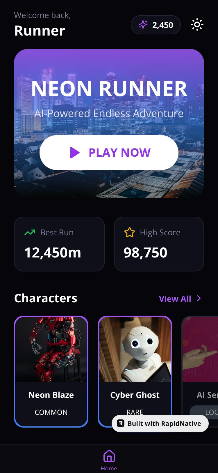 Neon Runner AI screen 1