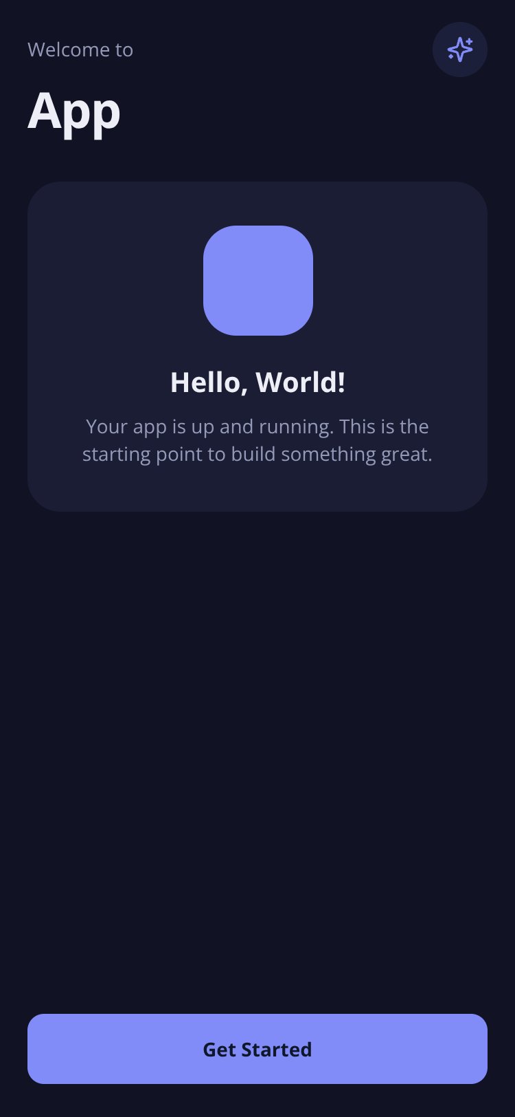 Hello World screen 1