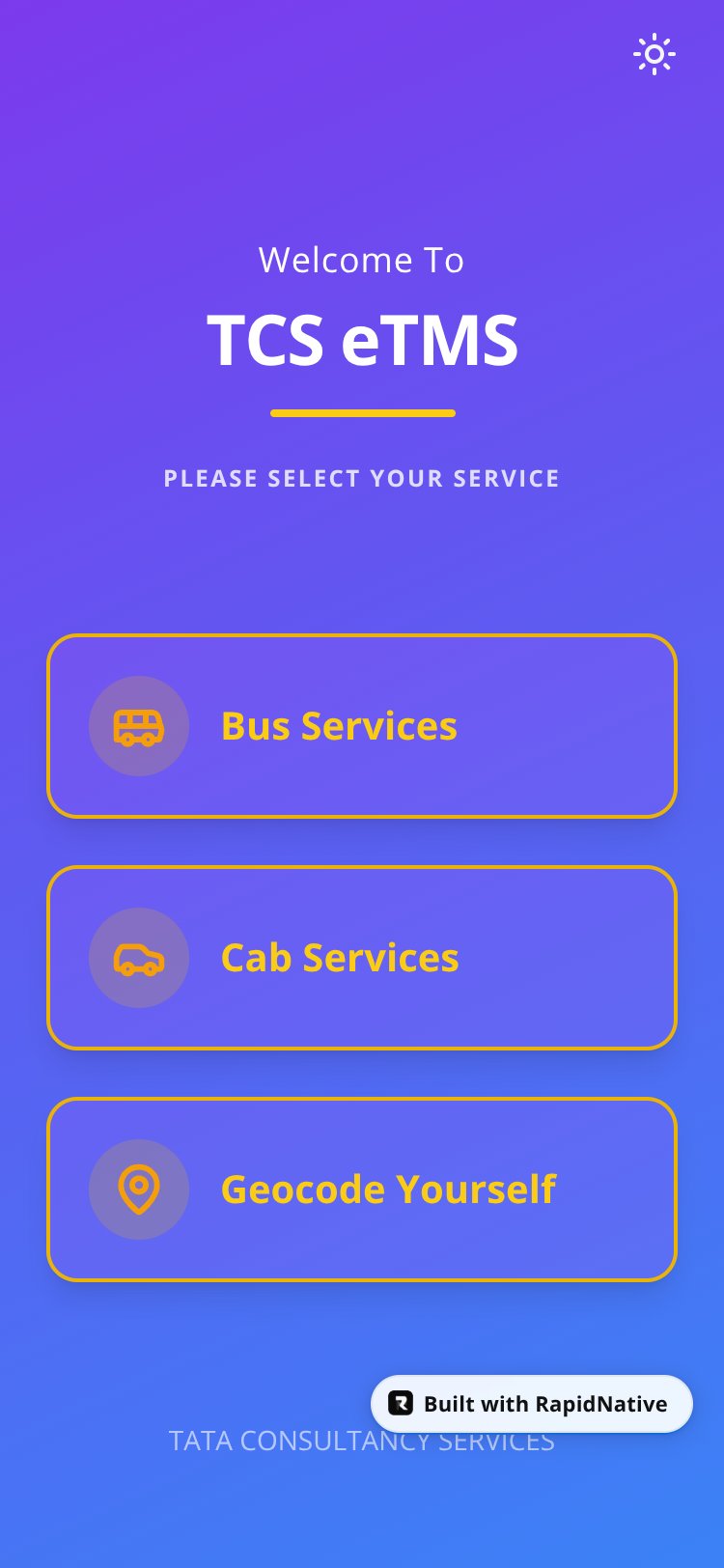 TCS eTMS Copy screen 1