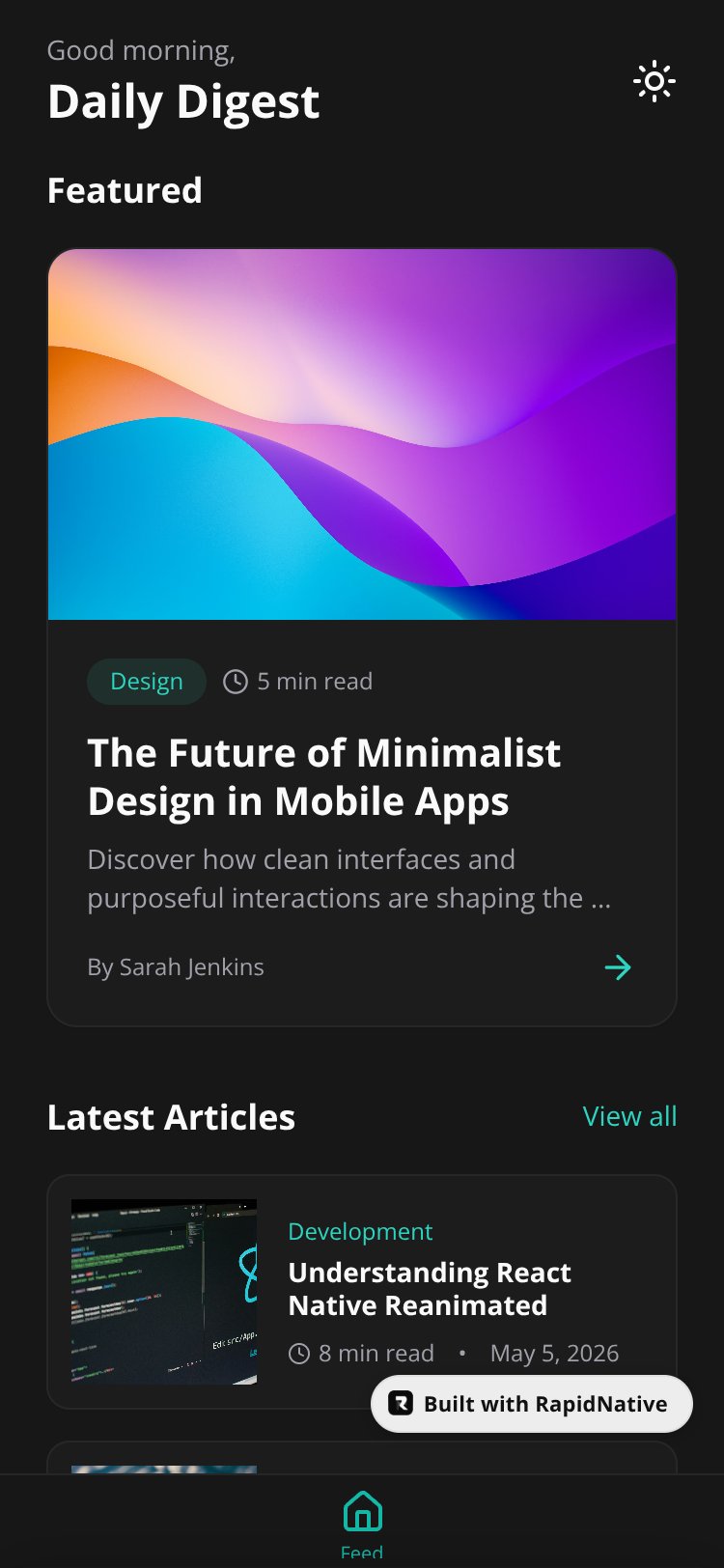 DailyDigest screen 1