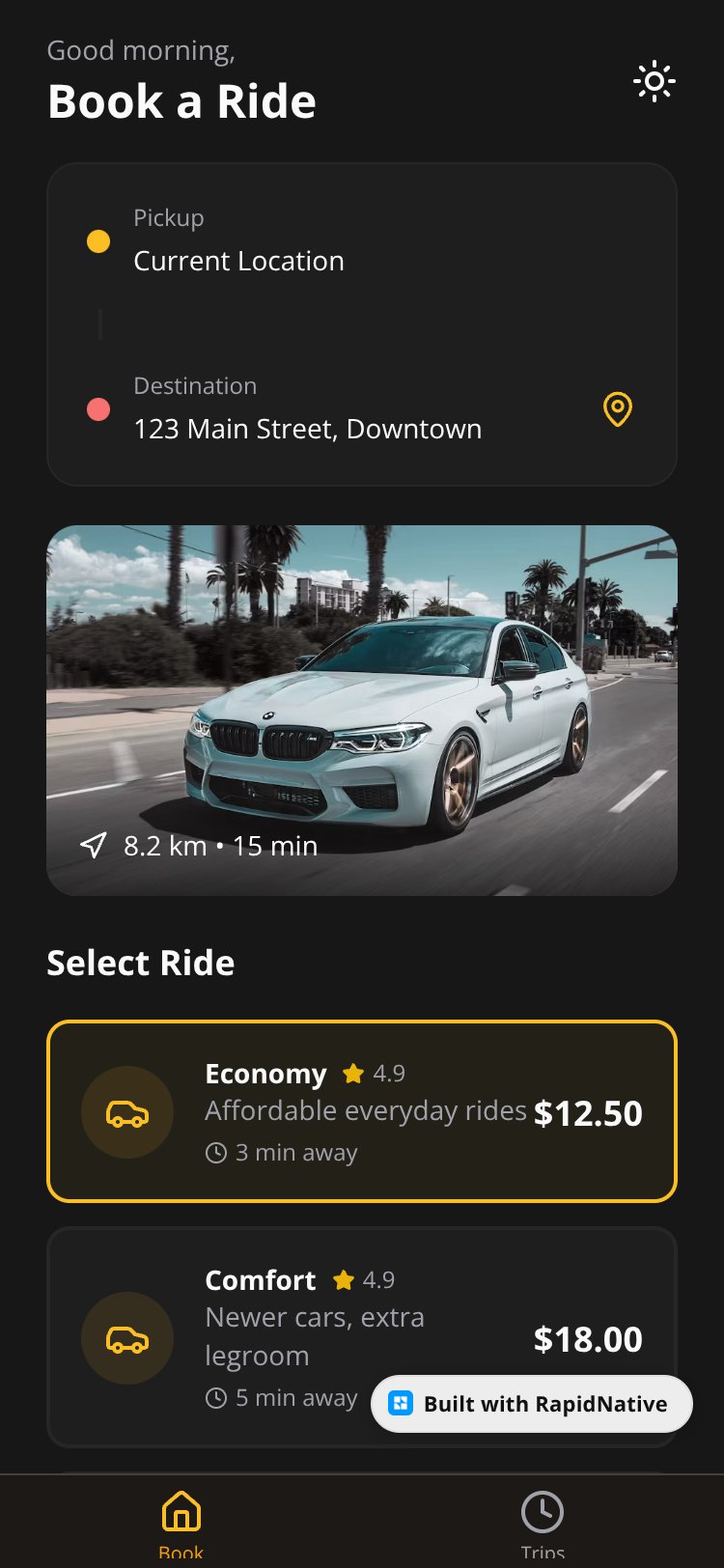 TaxiRide screen 2