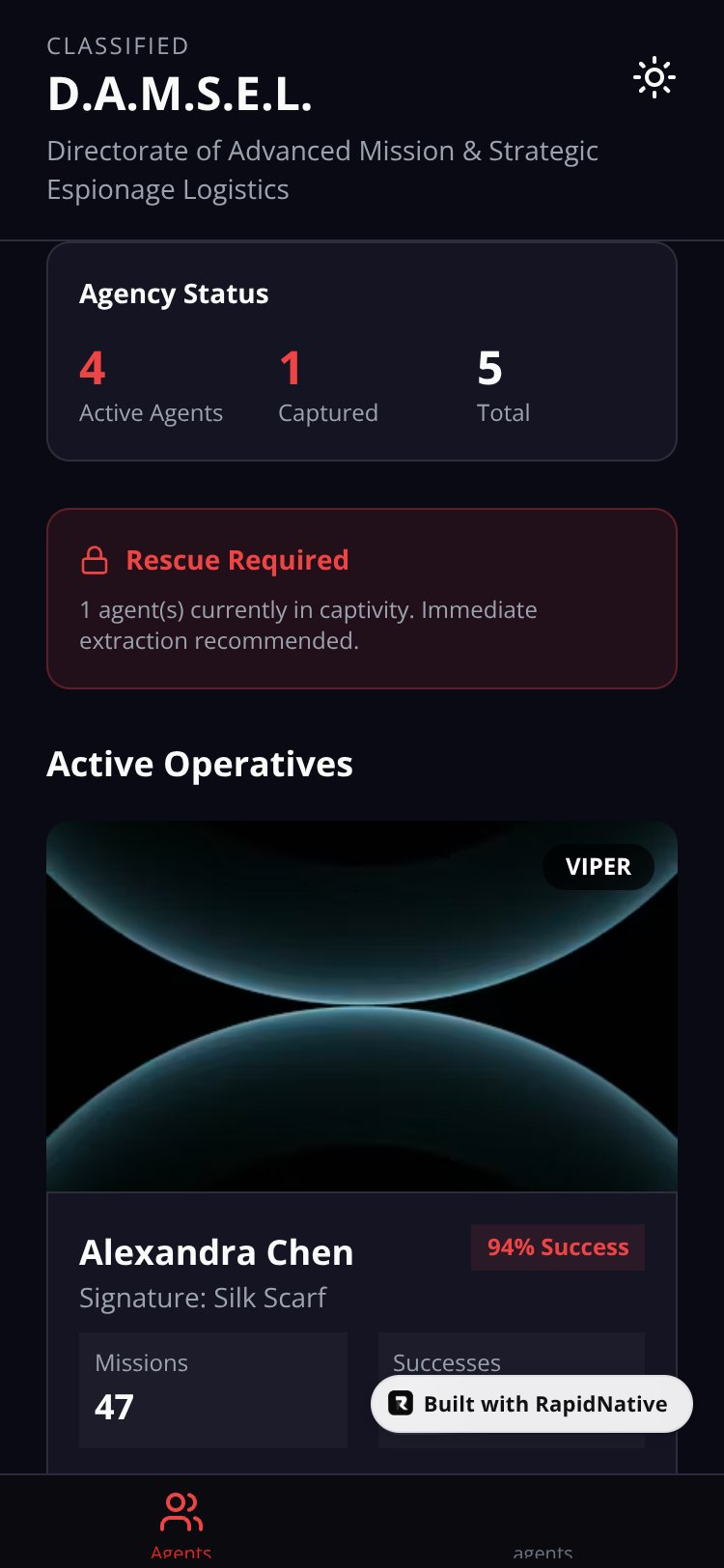 D.A.M.S.E.L. screen 2