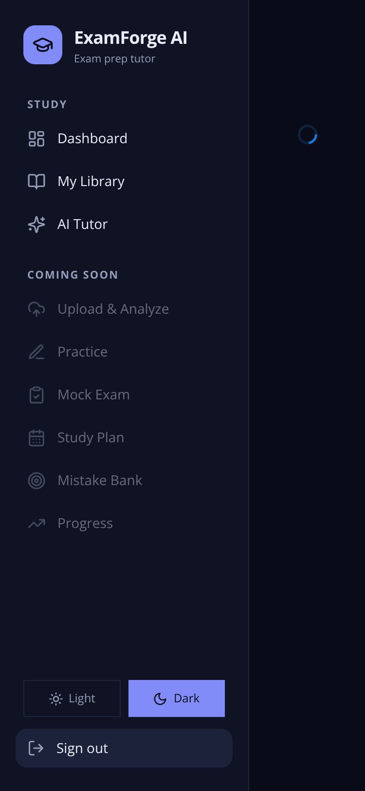 ExamForge AI screen 2
