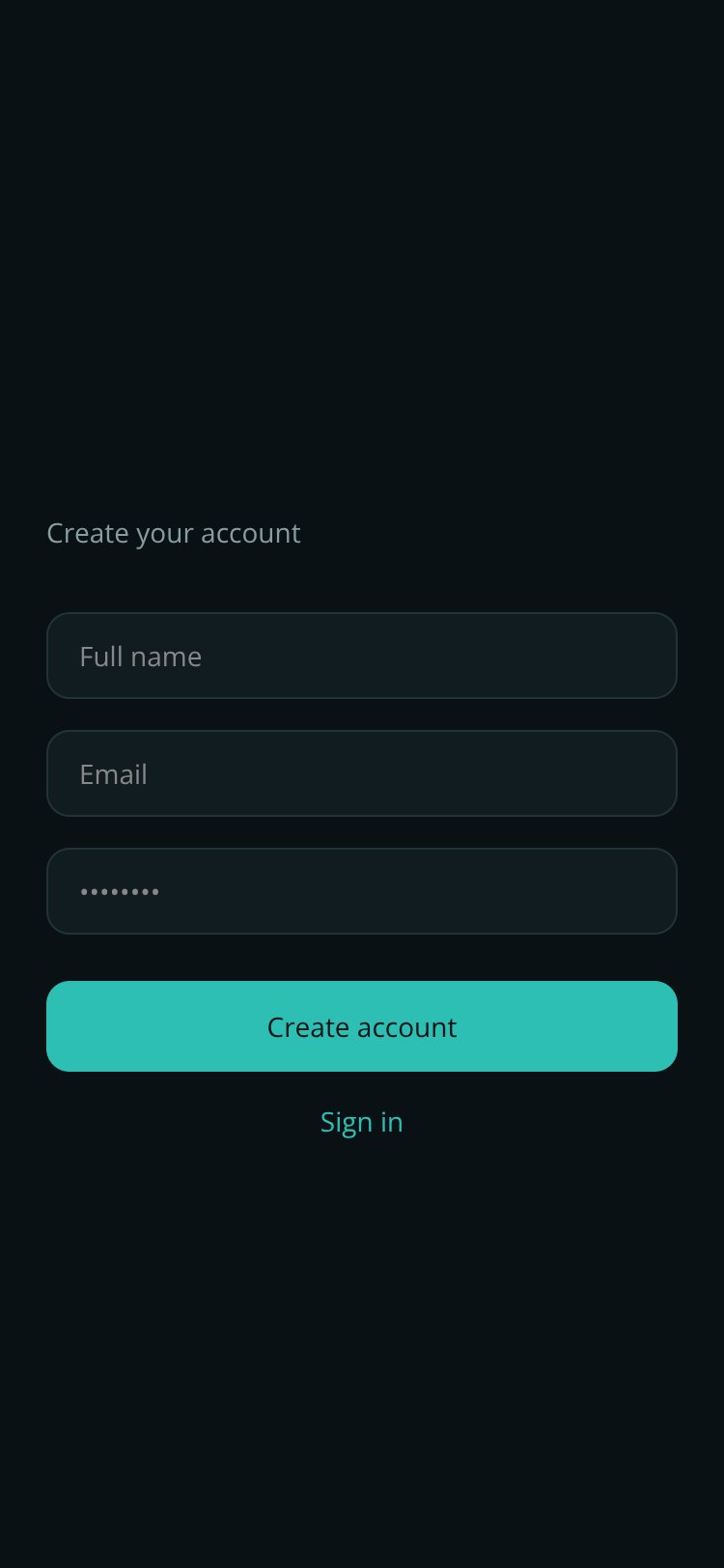 RapidNative App screen 1