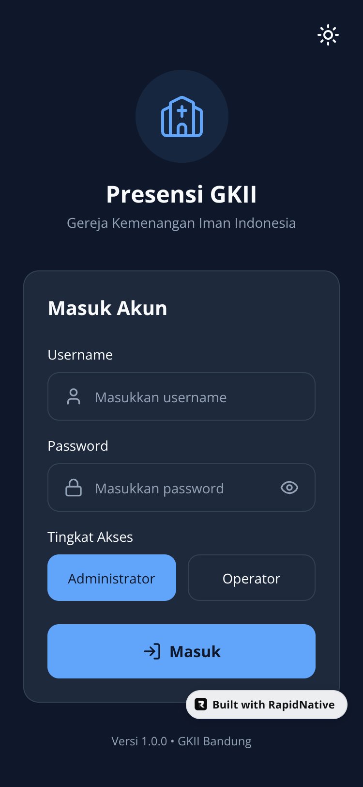 Presensi GKII screen 1