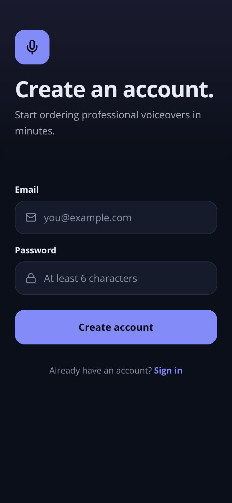 VoiceLine Studio screen 2