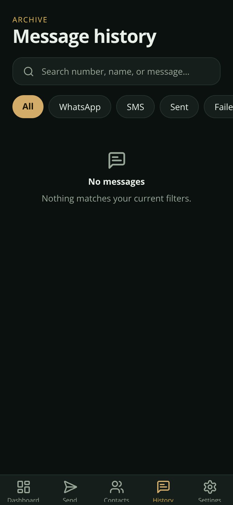 The Lion Messaging screen 2