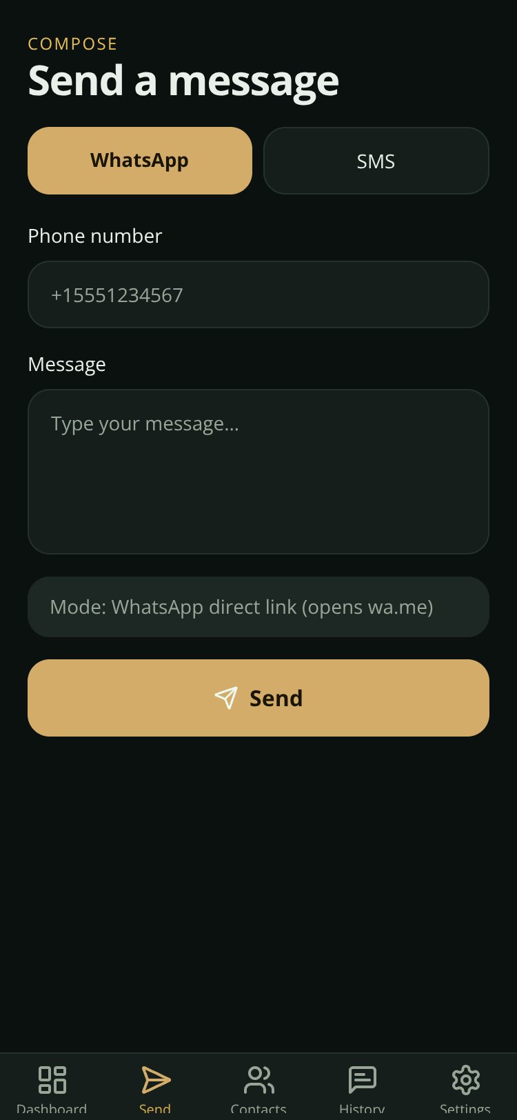 The Lion Messaging screen 4