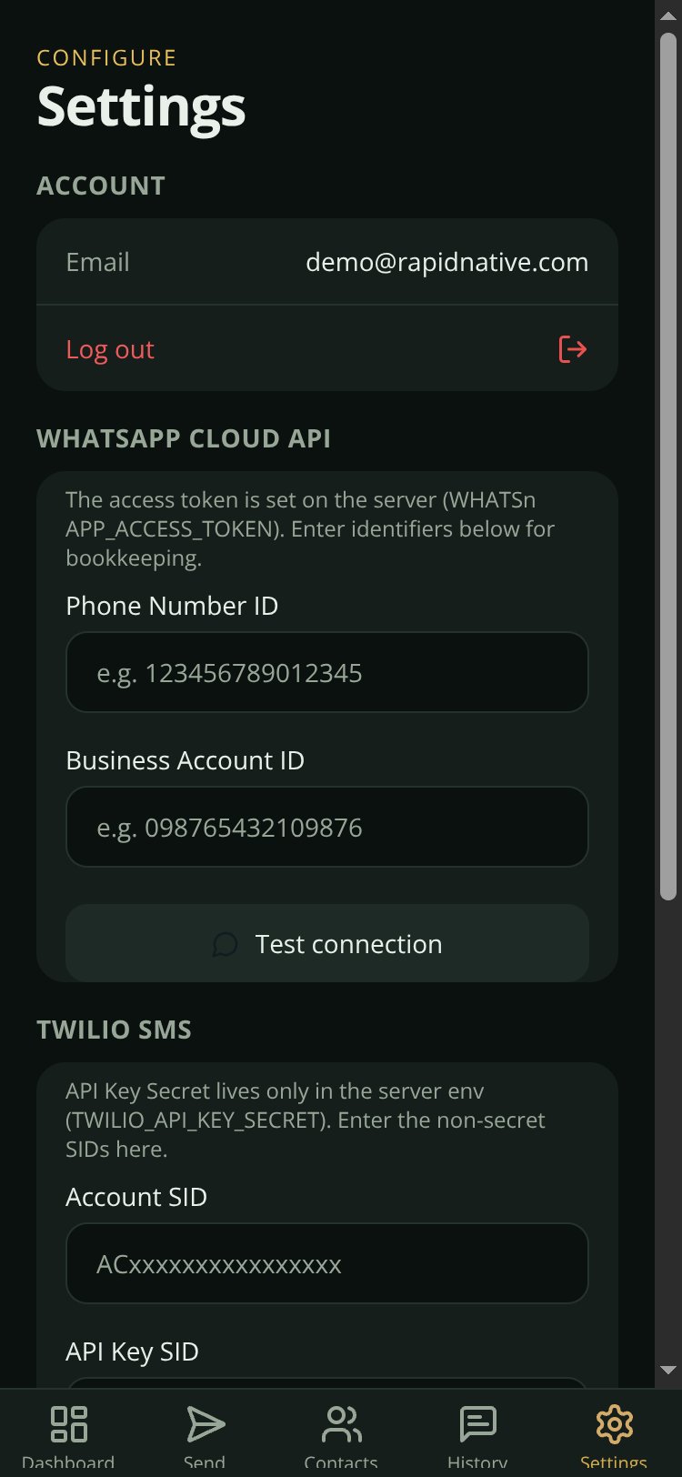The Lion Messaging screen 5