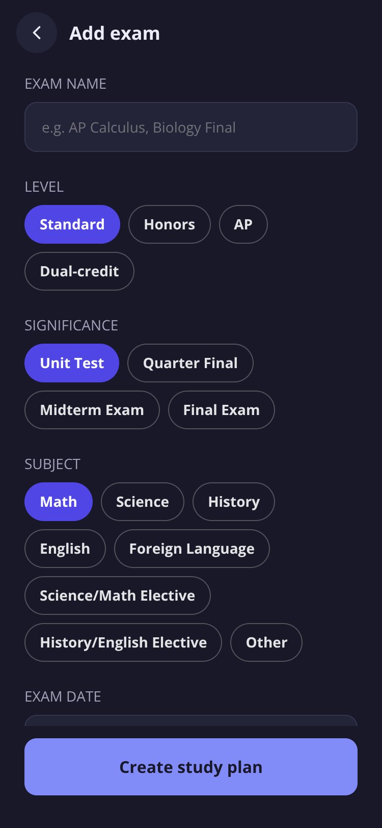 Study Sprint screen 1