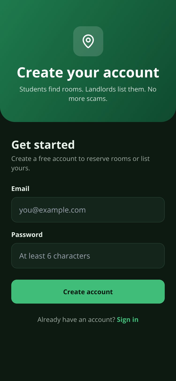 Boarding House Locator screen 2
