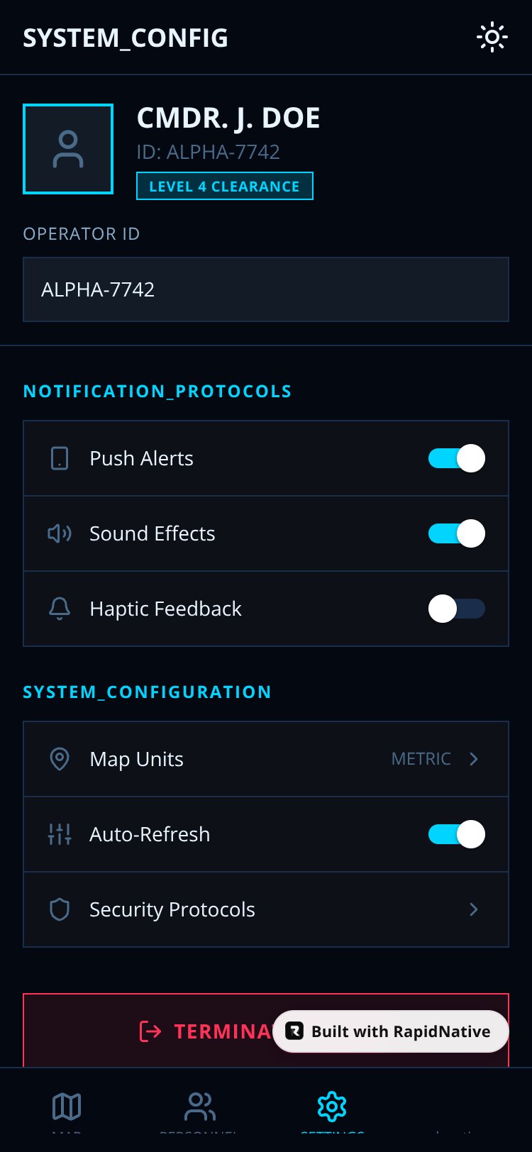 Commander HUD screen 5