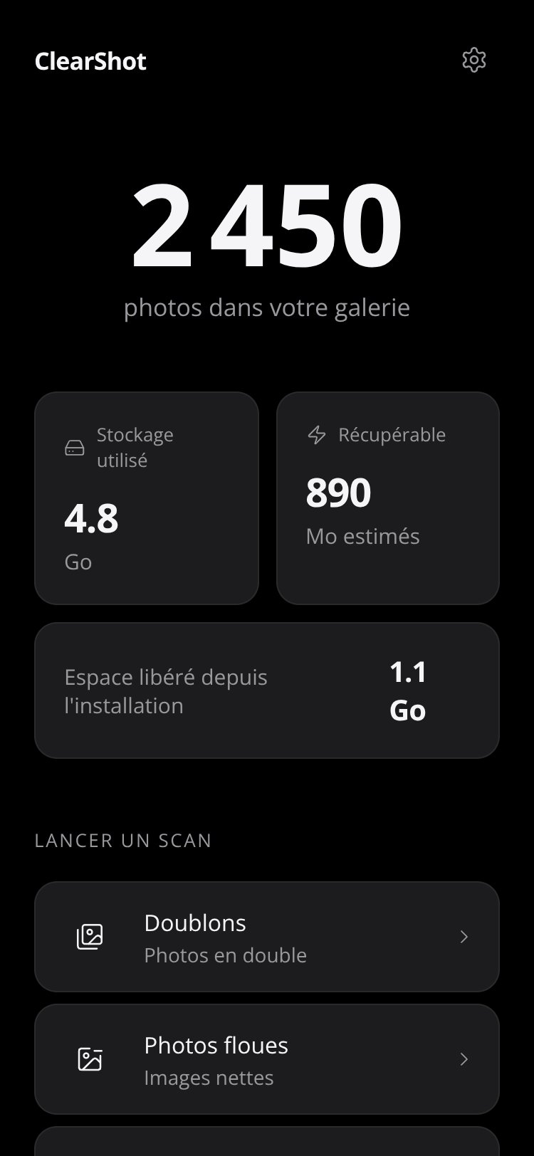 ClearShot screen 1
