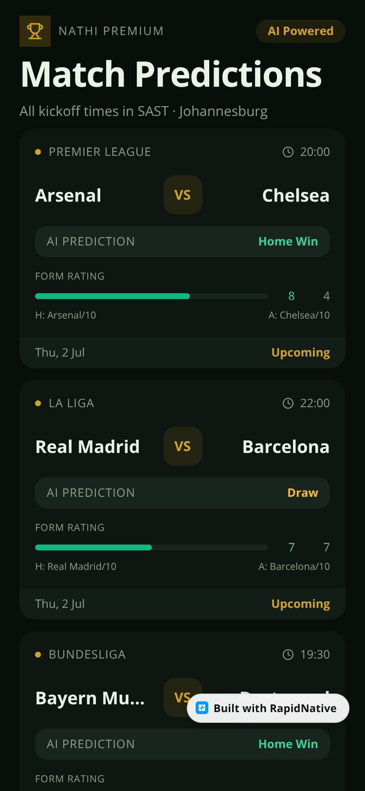 Nathi Premium Predictions screen 2