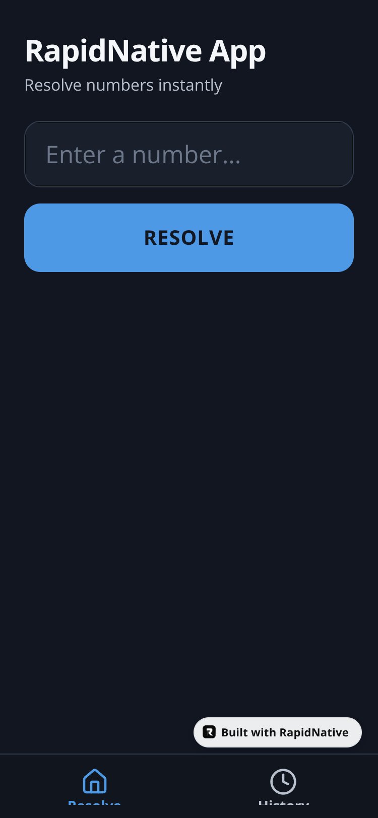 RapidNative App screen 2