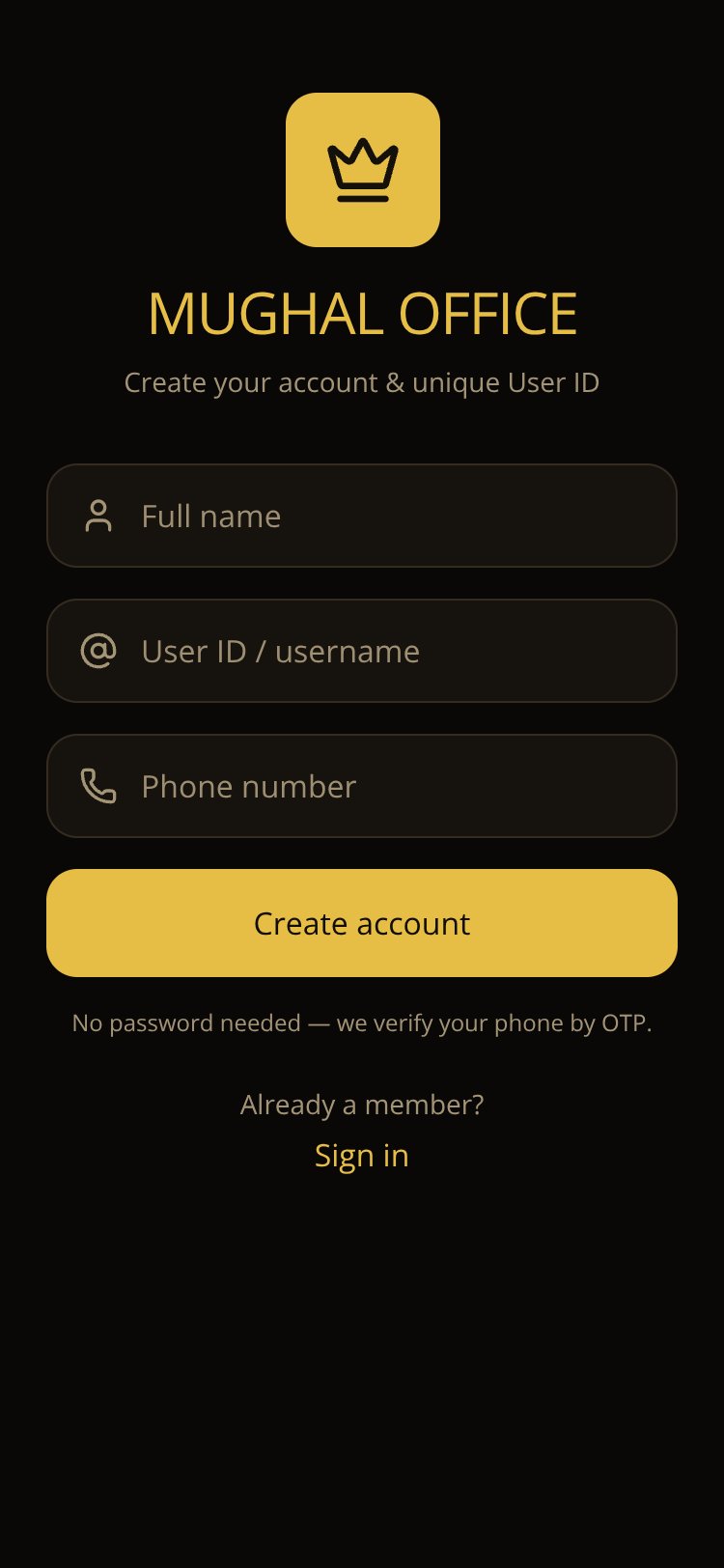 RapidNative App screen 2