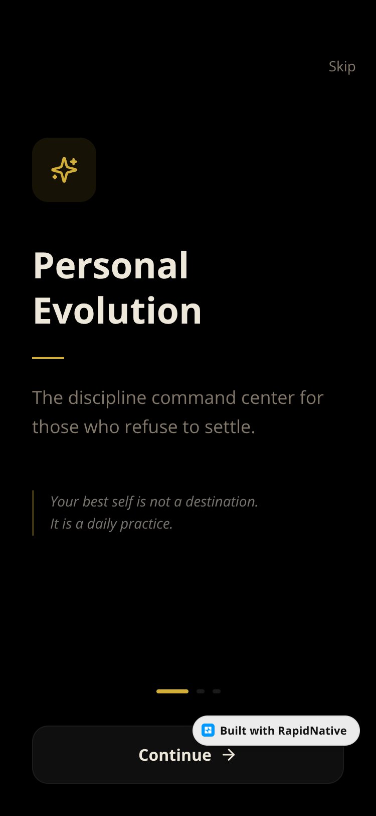 Personal Evolution screen 2
