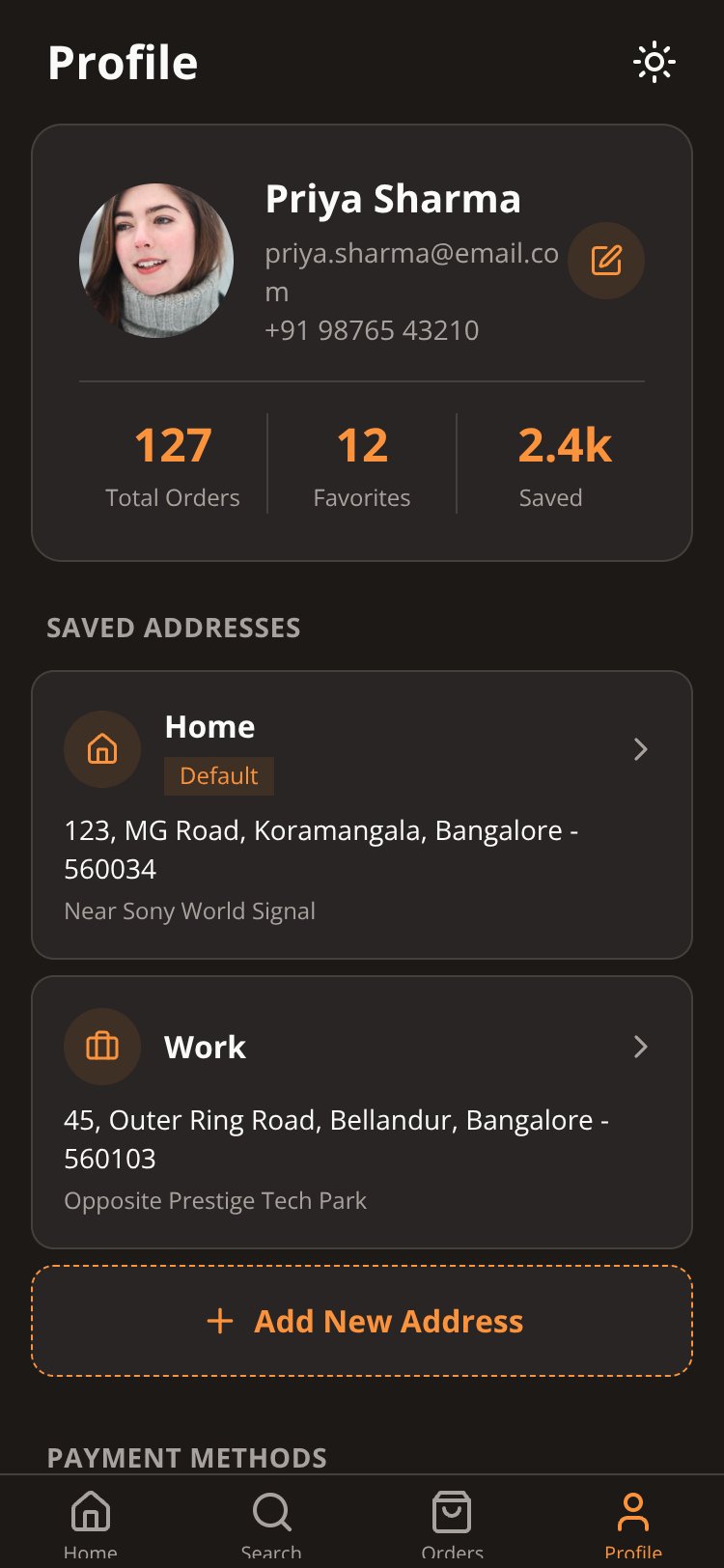 FoodExpress screen 1