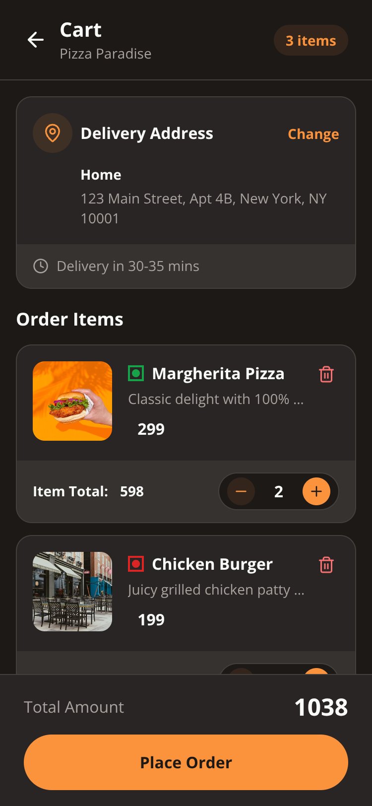 FoodExpress screen 2