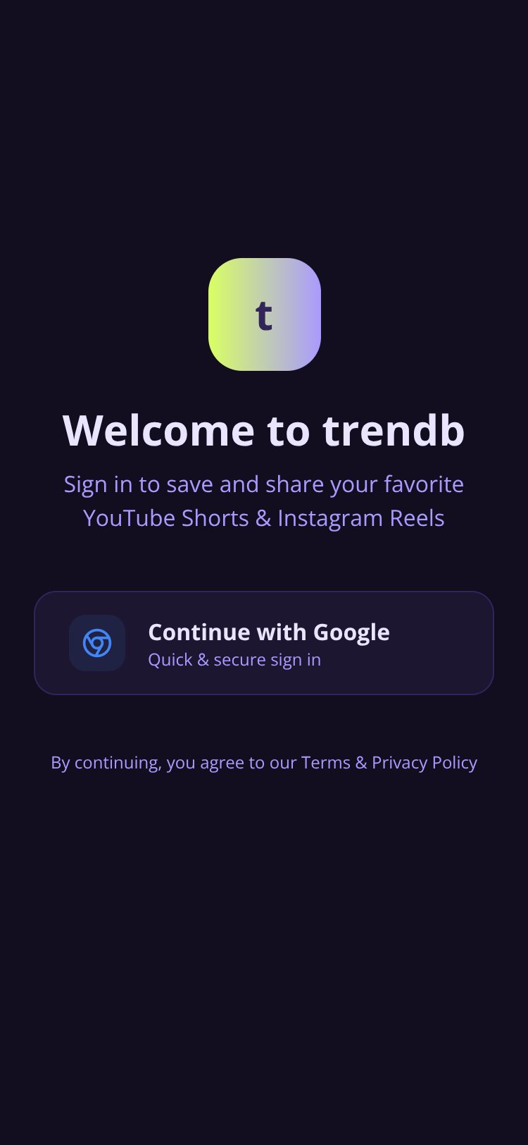 TrendB screen 1