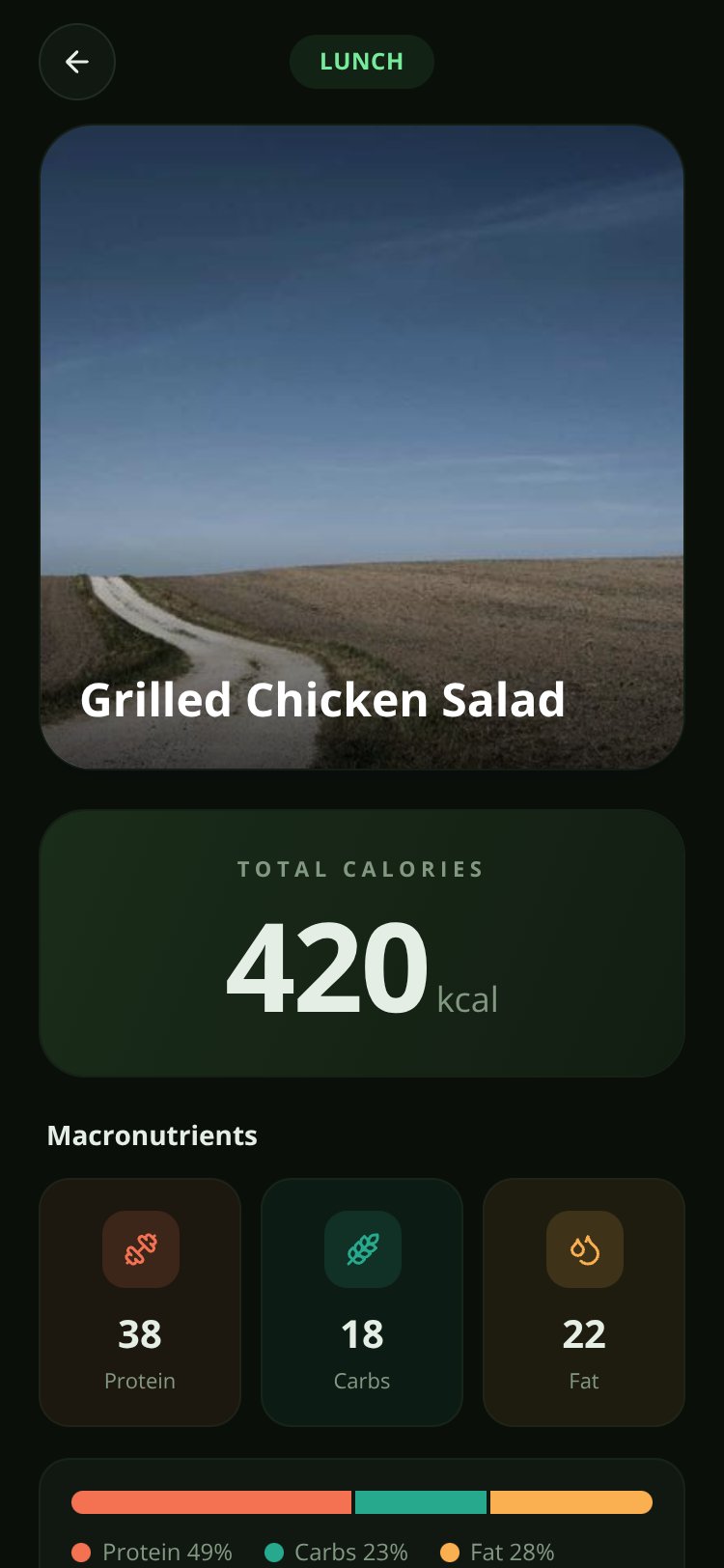 CalSnap screen 1