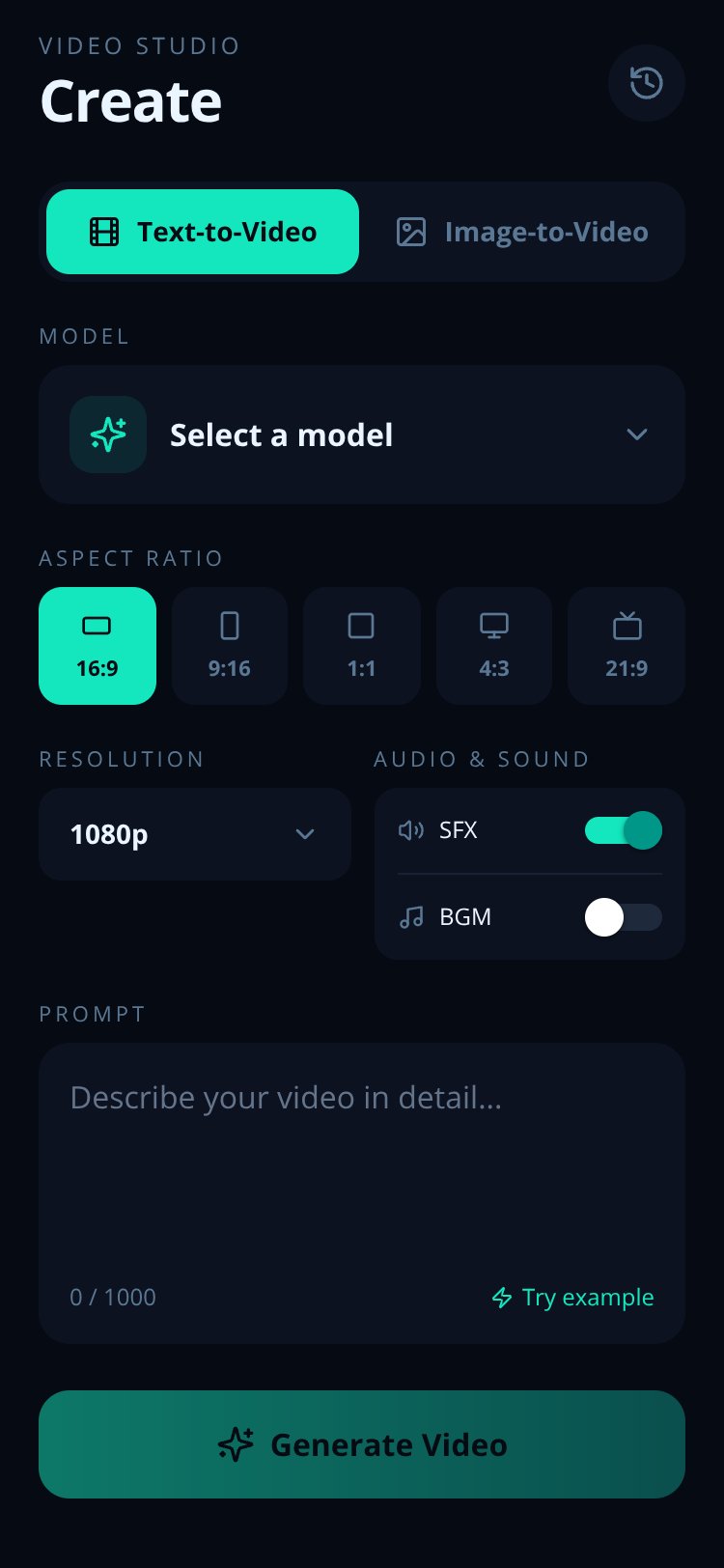 Video Studio screen 3