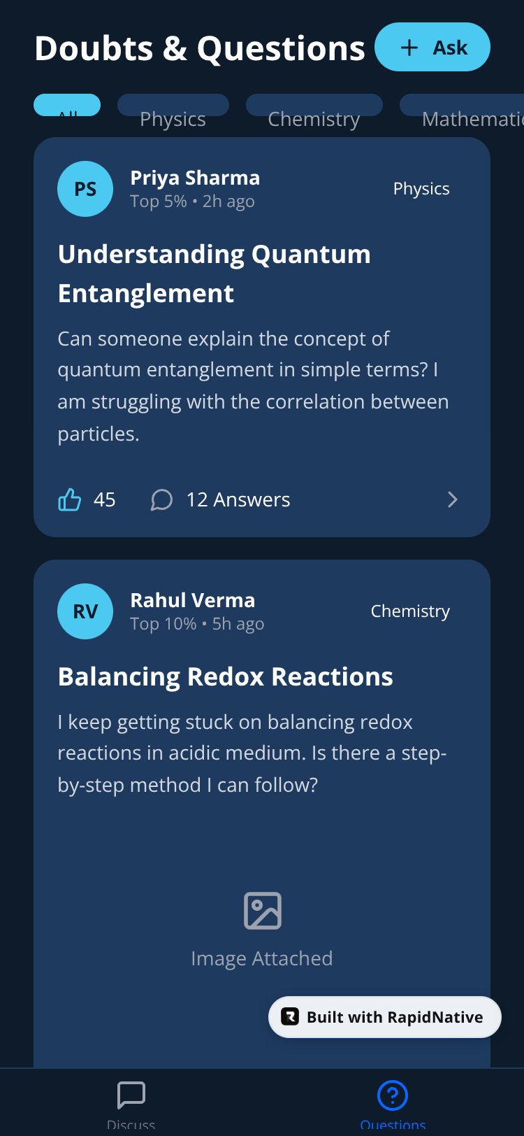 Exam Connect screen 2