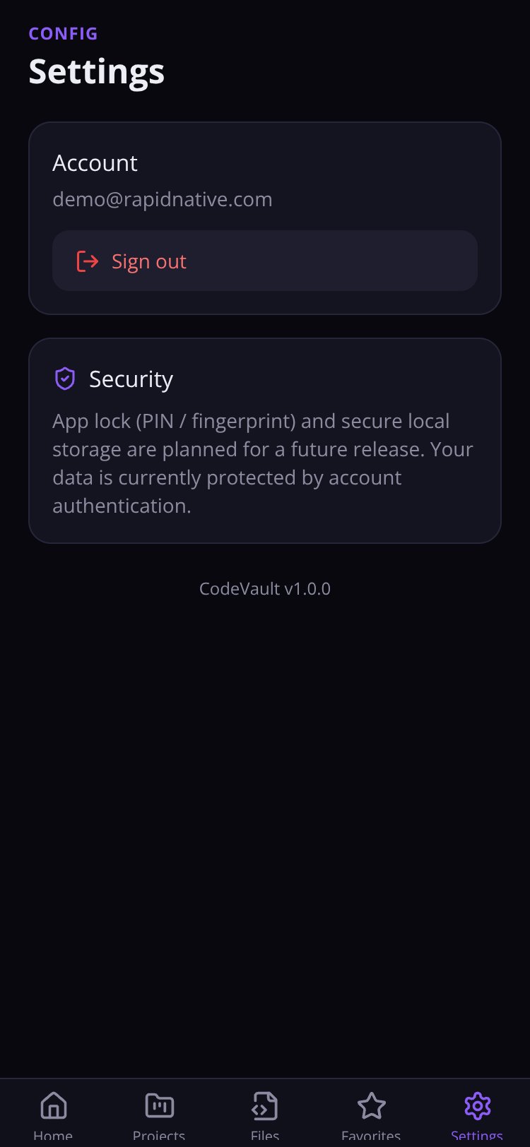 RapidNative App screen 5