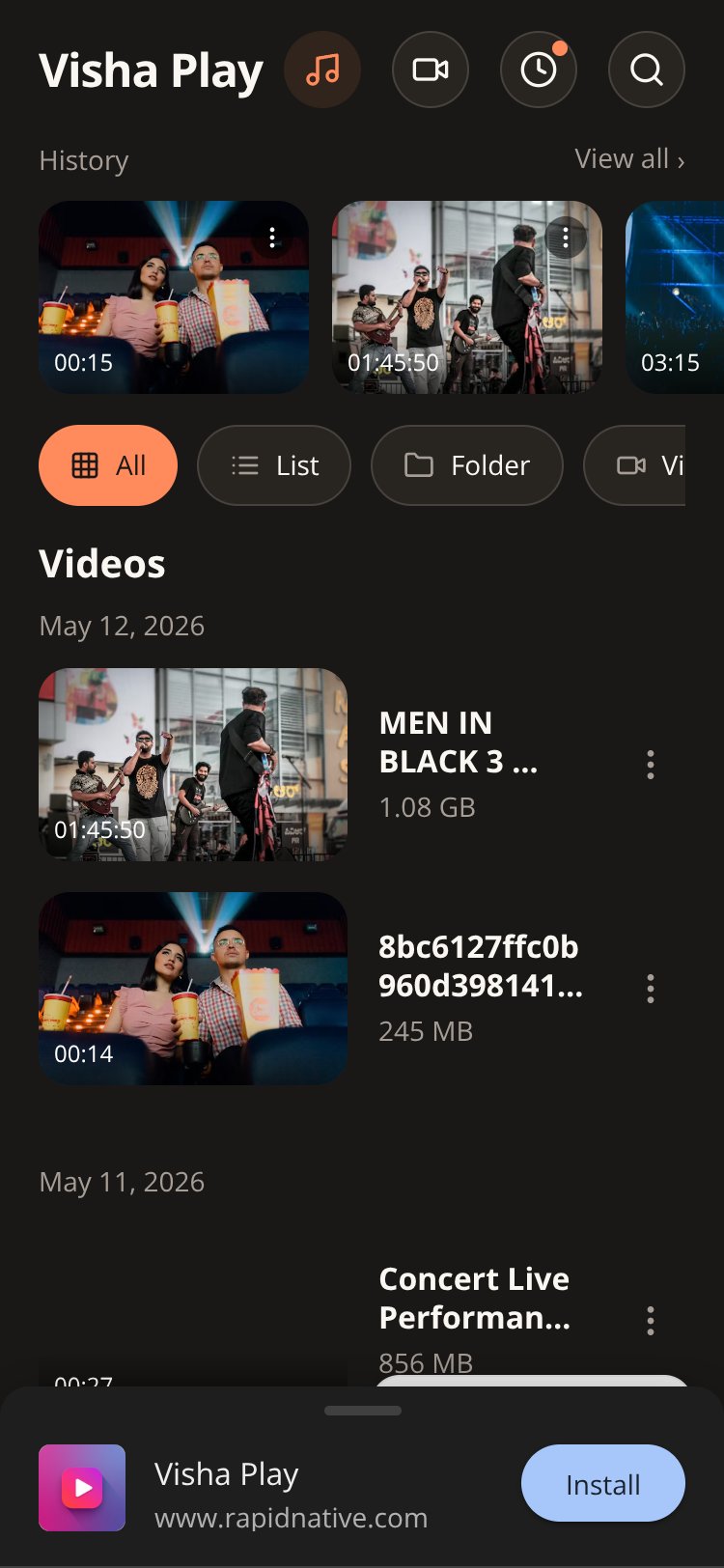 Visha Play screen 1