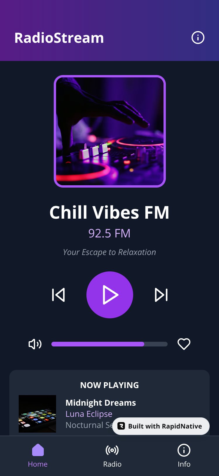 RadioStream Copy screen 1