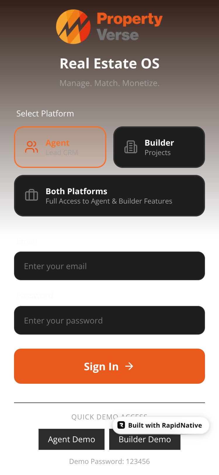 PropertyVerse screen 1