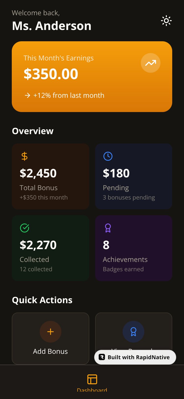 TeacherBonus screen 1