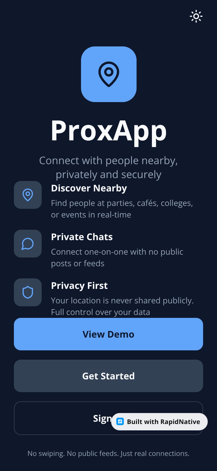 ProxApp screen 4