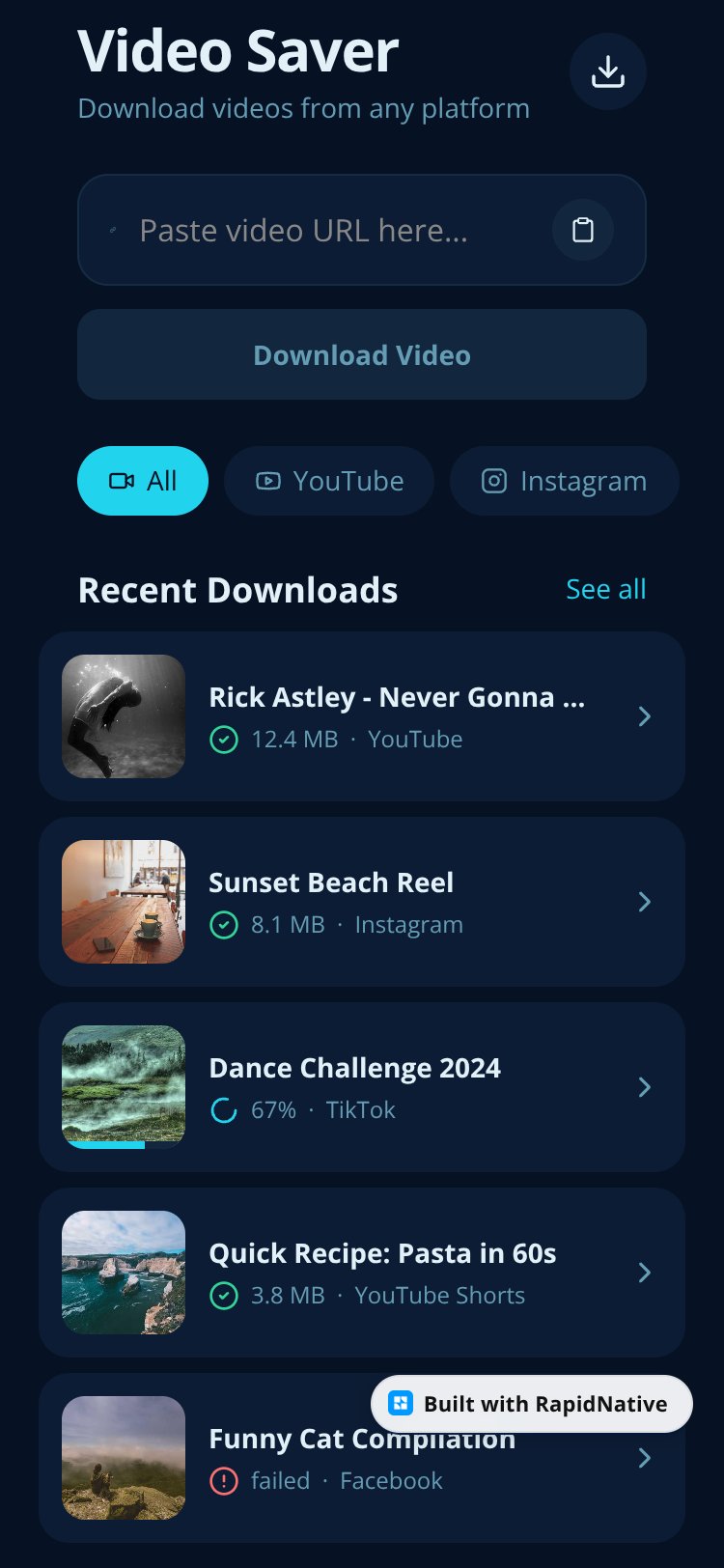 Video Saver screen 2